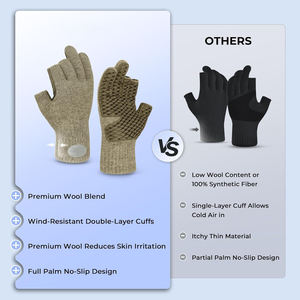 Guantes Transpirables, Resistentes al Viento, de Color Sólido, Duraderos, de Medio Dedo, Cálidos, Antideslizantes, para Pesca, Caza, con Pantalla Táctil y Calefacción - Product Image 6
