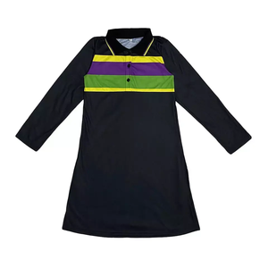 Wholesale Mardi Gras Women Mini Dresses 100% Cotton A-Line Fashion Purple <b>Gold</b> Green Adults Casual Dress Festival <b>Clothes</b> - Product Image 1