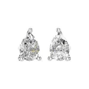 ต่างหูแบบติดหูทรงลูกแพร์ ทำจากเงินแท้ 925 ชุบโรเดียม ประดับด้วยมอยส์ซาไนต์ 3 กะรัต ผลิตตามสั่ง เหมาะสำหรับเป็นของขวัญในงานหมั้น งานแต่งงาน หรืองานเลี้ยง - Product Image 3