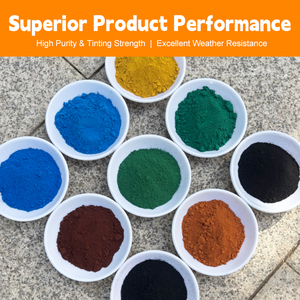 Poudre de pigment d'oxyde de fer anti-décoloration de qualité extérieure, testée REACH, pour remplissage de gazon artificiel, couleur assortie, anti-poussière et lisse - Product Image 1
