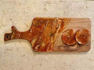 Golden Luxe Handmade Resin Chopping <b>Block</b> 1.3cm Thick Rectangle <b>Shape</b> Easy to Clean & Non-Toxic Dishwasher Safe Knife-Friendly - Product Image 4