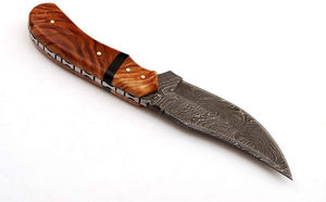 Couteau à dépecer Damas, outil d'extérieur, couteau à dépecer courbé en acier Damas, couteau à dépecer Damas fait main, outil de chasse - Product Image 3