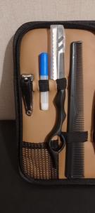 Kit de ciseaux de coiffure professionnels en acier inoxydable 440C, lames affûtées, manche long en acier inoxydable, sécurité et éclaircissement des cheveux - Product Image 4