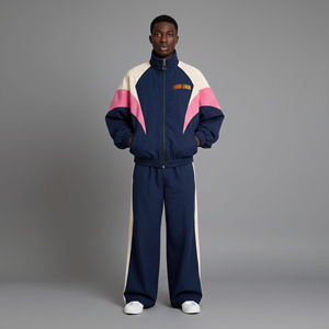 Survêtements en coton imprimés de haute qualité personnalisés pour l'hiver, à capuche, style streetwear, bicolores, respirants, pour un usage quotidien décontracté, homme, 2 pièces - Product Image 1