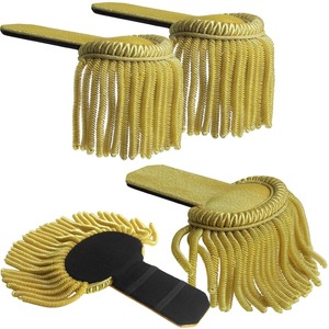 Epaulettes de hombro de alta calidad hechos a mano con flecos de lingotes dorados, hechos a medida. - Product Image 3