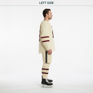 Jersey de Hockey sobre Hielo Clásico de Invierno Personalizado, con Rayas Vintage, 100% Poliéster, Tejido de Alto Rendimiento, Corte Holgado, Ajuste Auténtico, OEM, para Hombre - Product Image 3