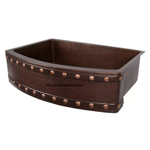 Évier sur pied en cuivre martelé, lavabos artisanaux, fabricant d'éviers uniques, fournisseur en gros - Product Image 2