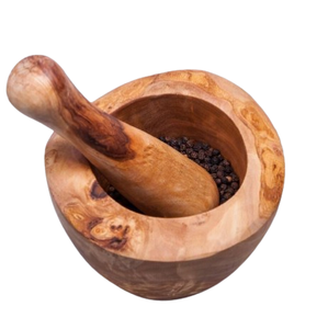 Mortero y Mortero de Madera Marrón Claro para Hierbas y Especias, Juego de Molienda Grande para Venta al por Mayor, Herramientas de Cocina a Precio Asequible - Product Image 3