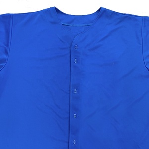 University Custom Blue <b>Short</b> <b>Sleeve</b> Baseball Jersey Button Down Solid Unisex Softball Uniform Top Polyester Unisex - Product Image 2