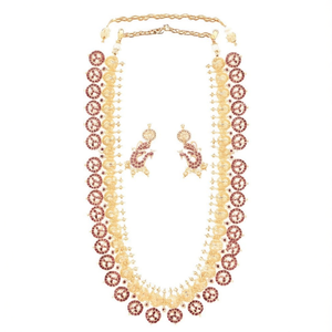 Ruby Kemp Heavy Nakshi Haram Fashion Jewelry Set - Product Image 2