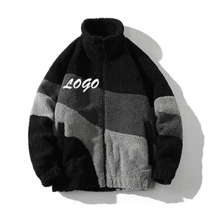 Custom Logo Color Block <b>Fleece</b> Jacket Winter Zip Up Sherpa Sweatshirt Streetwear Apparel Manufacturer Factory OEM Supplier Blank - Product Image 5