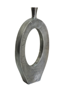 Macetero Moderno de Metal Oscuro Chapado en Oro, Florero Escultural Ovalado con Recortes, Decoración Artística Minimalista para Mesa, Ecológico - Product Image 2