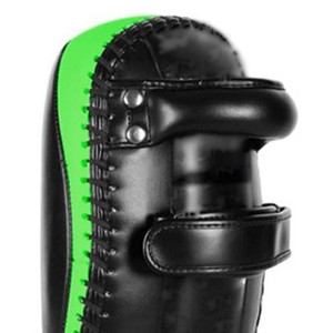 Kick Boxing Training Pads Black Green PU Leather Hook Loop Closure Adjustable Wrist <b>Strap</b> Adults Unisex Martial Arts - Product Image 2