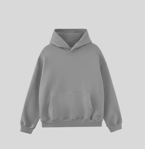 Sudadera con Capucha Oversize para Hombre, Color Liso, Forro Polar de Algodón, Estilo Casual Dulce para Otoño, Diseño con Bolsillos, Peso Pesado, Ajuste Regular - Product Image 1