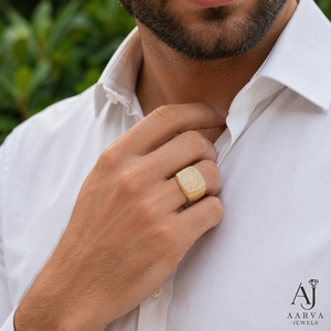Anillo de Compromiso de Moissanita Cuadrado en Oro Blanco Chapado en Oro Rosa para Mujer, Diseño Pavé, Regalo para Fiesta de Boda - Product Image 1