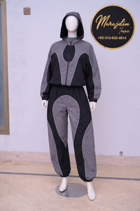 ชุดเซ็ตเสื้อแจ็คเก็ตกันลมแบบมีฮู้ดผ้าฟลีซกันน้ำและกางเกงขาสั้นสำหรับผู้หญิงแบบสองชิ้นสั่งตัดได้ตามต้องการสำหรับฤดูหนาว ทำจากโพลีเอสเตอร์และไนลอน - Product Image 5