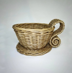 Maceta de ratán con asa en espiral, perfecta para plantas verdes de interior, estilo rústico y decoración de escritorio, procedente de la India. - Product Image 6
