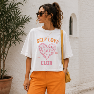 T-shirt ample en jersey de coton doux et respirant à manches courtes pour femme - Product Image 1