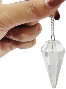 Péndulo de bola de ágata de cristal natural, colgante desmontable de tres piezas, diseño de sanación reiki y adivinación con amuletos encantadores - Product Image 5