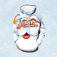 Pull à capuche unisexe personnalisé en polaire respirant, imprimé par sublimation 3D, motif Père Noël drôle et original, idéal pour l'hiver, vente en gros