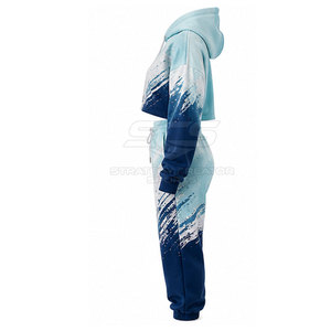 Conjunto de sudaderas cortas con estilo moderno a juego, tela suave y ajuste flexible para mujer, uso casual y diario. - Product Image 4