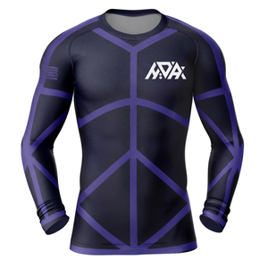 Wholesale Custom Prints Rash Guard Sublimated All Over Design Any Color Logo Long Sleeve Compression Fit Gym Surf <b>Swim</b> Fight <b>Top</b> - Product Image 3