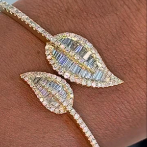 Bracelet cubain Hip Hop en moissanite, motif trèfle, 8 mm - Product Image 1