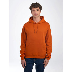 <b>Men's</b> <b>Orange</b> Hooded Fleece <b>Sweatshirt</b> Regular Fit Solid Color Casual Knitted Autumn Wear - Product Image 6