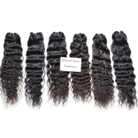 Rambut India 100% Alami Keriting, Bundel Rambut Manusia Virgin Remy, Ekstensi Rambut Tenun, Tekstur Lembut dan Mengembang, Double Weft, Tebal
