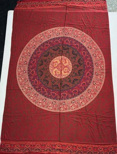Tapisserie murale circulaire bohème, décoration murale en tissu imprimé, art abstrait, motif de fleurs, décoration intérieure, pièce unique - Product Image 4