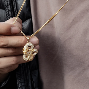 Hip Hop Dragon Pendant <b>Iced</b> <b>Out</b> Cubic Zircon Stones Men Jewelry Flying Mythical Creature Charm Gold Silver Bling Cuban <b>Chain</b> - Product Image 4