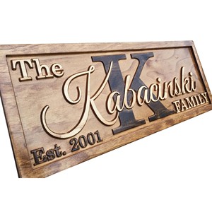 Letrero Personalizado con Nombre Familiar en Madera de Mango - Arte Mural en Relieve 3D Hecho a Mano, Venta al Por Mayor - Product Image 3
