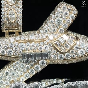 Pendentif Hip Hop Iced Out de luxe en moissanite VVS, style Bling pour rappeurs, pour hommes, en argent 925 bicolore - Product Image 5