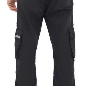Pantalon cargo noir décontracté pour homme, pantalon utilitaire multi-poches, coupe droite, vêtements de travail, pantalon cargo en gros, vêtements personnalisés - Product Image 5