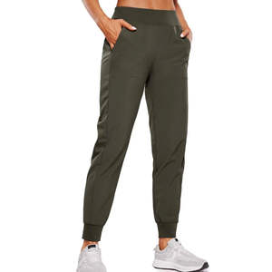 Pantalon en toile coupe-vent pour femme avec taille élastique, logo personnalisé, grande taille, respirant pour l'hiver - Product Image 1