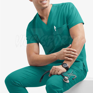 <b>Scrub</b> <b>Sets</b> 100% Cotton Soft Fabric Healthcare Apparel Relaxed Design Men's <b>Scrub</b> <b>Sets</b> for Medical Staff Everyday Wear - Product Image 5