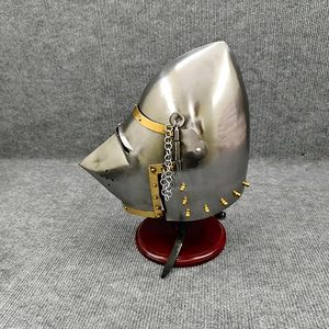 Casco medieval con diseño de cara de cerdo, armadura de caballero europeo, casco cerrado, Bascinet, para recreación histórica, LARP, armadura, cosplay, batalla, guerrero - Product Image 6