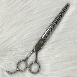 Ciseaux de toilettage pour animaux de compagnie en acier inoxydable japonais professionnel droitier de 8 pouces ensemble de soins pour chiens et chats emballés en vrac fabriqués à Taiwan - Product Image 1