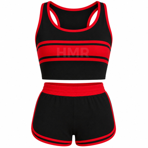 Ensemble de vêtements de sport décontractés HMR Sorority Sisterhood, hauts courts et shorts respirants avec poche cachée - Product Image 5