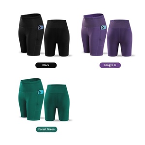 Womens Sports <b>Tights</b> High Waist Fitness Compression Shorts Quick Dry Polyester Spandex Custom logo Marathon Running Tight Shorts - Product Image 4