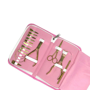 Professional Waterproof Blue Stainless Steel Sustainable Commercial Use Hair Extension Beading Tool Kit <b>Pliers</b> <b>Set</b> Micro Ring - Product Image 1