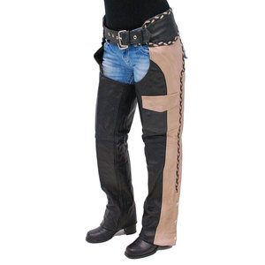 Chaps d'équitation western style classique en cuir PU de haute qualité, coupe ajustée, taille haute, double boucle, compression, personnalisables - Product Image 2