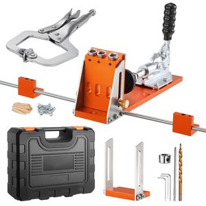 Adjustable 1/2 1-1/2 Pocket Hole Jig Kit with Toolcase C-Clamp <b>Step</b> <b>Drill</b> Hex Wrench <b>Drill</b> S for Finger Jointers" - Product Image 6