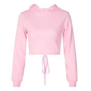 Nouvelle arrivée haute rue femmes haut court tricoté sweats à capuche sweats vêtements d'extérieur zip up dames à capuche 100% coton chandails yogawear - Product Image 1