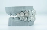 Personnalisé VVS Glacé Moissanite Rond Et Princesse Coupe Mixte Invisible Ensemble Diamant Dents Grillz Haut Bas Bijoux En Argent Pour Hommes
