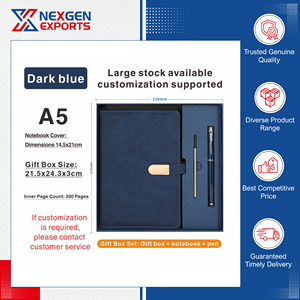 Worldwide Selling Eco-friendly Customizable Premium Quality Luxurious Hardcover PU Leather Business <b>Notebook</b> Gift <b>Set</b> India's - Product Image 5