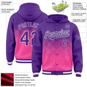 เสื้อแจ็คเก็ตเบสบอลแบบมีฮู้ดสั่งทำพิเศษจาก Fanscustom พร้อมเสื้อแจ็คเก็ตวาร์ซิตี้แบบมีฮู้ดสั่งทำพิเศษ เสื้อบอมเบอร์แบบสั่งทำพิเศษ ชุดยูนิฟอร์มทีมกีฬา - Product Image 4