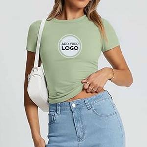 Camisetas de Mujer con Cuello Redondo y Manga Corta, Estampado Ecológico - Product Image 1