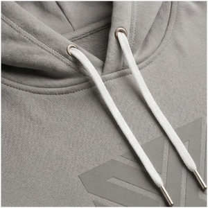 Ensemble survêtement décontracté gris pour femme, sweat à capuche et pantalon de jogging 100 % coton, poids moyen, imprimé géométrique, poches à cordon sur le devant - Product Image 4