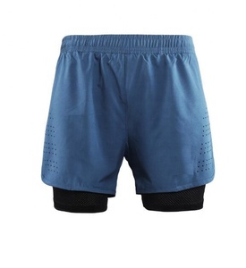Men Sporty <b>Shorts</b> Solid Color Spandex Polyester Quick Dry Breathable Elastic Waist Mid Length With Hole <b>Decoration</b> - Product Image 6